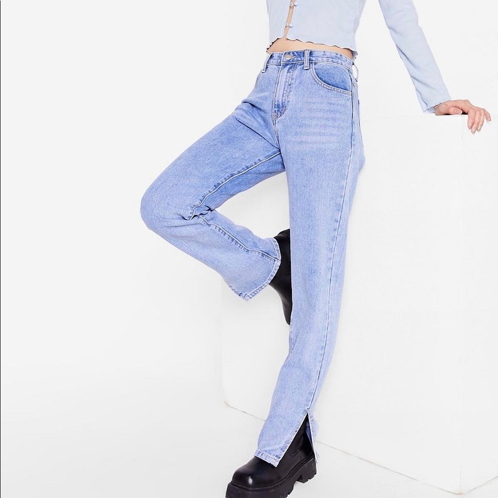 Nasty Gal Side Split Denim Jeans | Petite